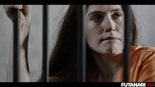 Tiffany Tatum é fodida com um strapon na prisão por uma futanari