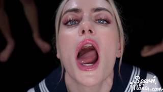 Emily é uma marinheira que engole pênis em um gangbang e uma felação Emily é uma marinheira que engole pênis em um gangbang e uma felação